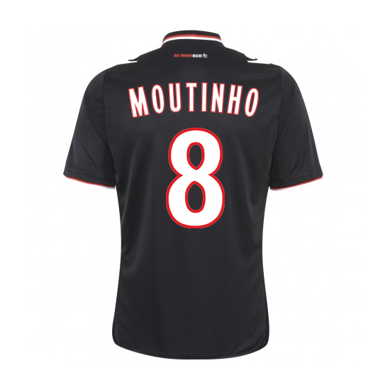 13-14 AS Monaco FC #8 Moutinho Away Black Jersey Shirt